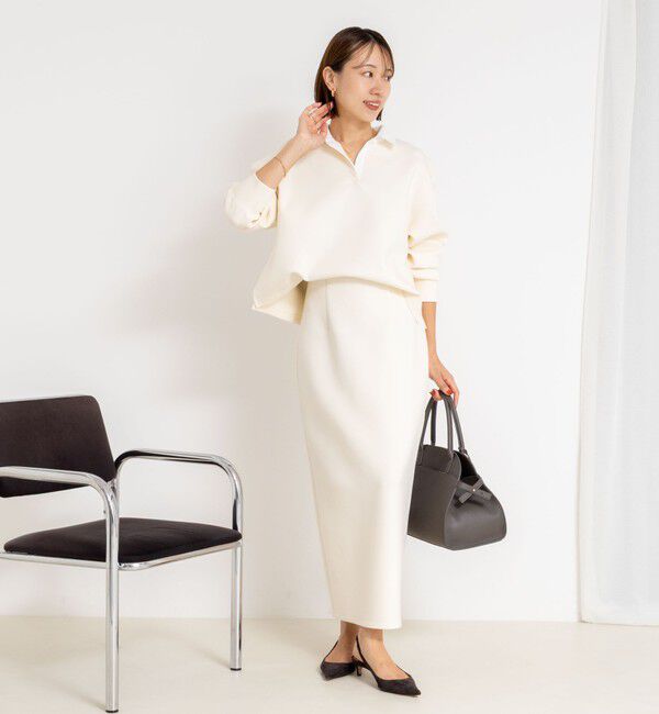 NOLLEY'S sophi「《セットアップ対応》ウォッシャブルポロ衿ダンボールカットソープルオーバー」|Tシャツ・カットソー|