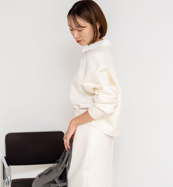 NOLLEY'S sophi「《セットアップ対応》ウォッシャブルポロ衿ダンボールカットソープルオーバー」|Tシャツ・カットソー|