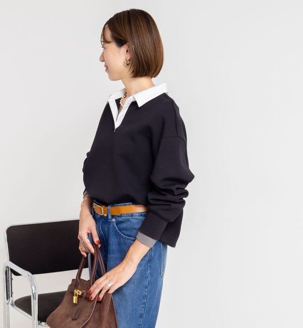 NOLLEY'S sophi「《セットアップ対応》ウォッシャブルポロ衿ダンボールカットソープルオーバー」|Tシャツ・カットソー|