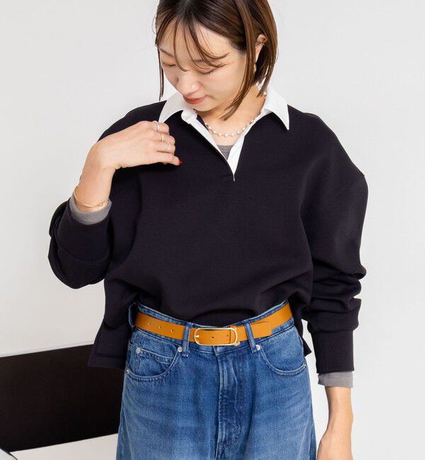 NOLLEY'S sophi「《セットアップ対応》ウォッシャブルポロ衿ダンボールカットソープルオーバー」|Tシャツ・カットソー|