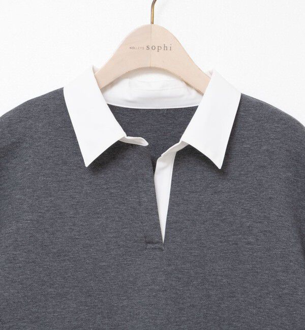 NOLLEY'S sophi「《セットアップ対応》ウォッシャブルポロ衿ダンボールカットソープルオーバー」|Tシャツ・カットソー|