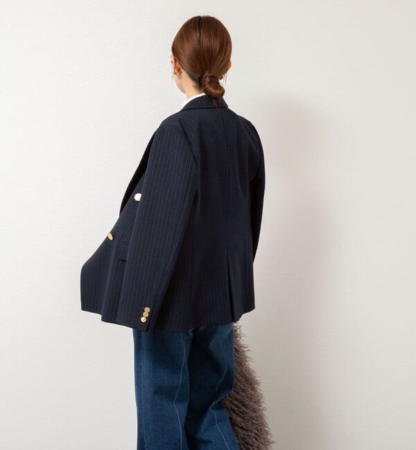 NOLLEY'S「ウォッシャブルウール調ダブルジャケット」|テーラードジャケット|