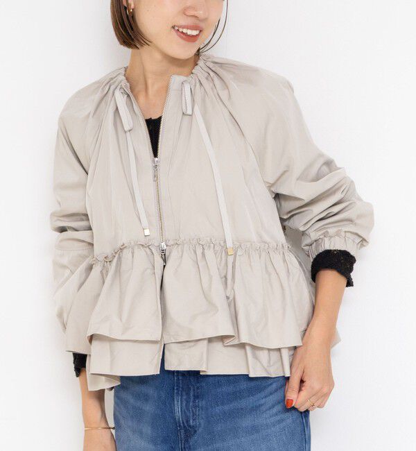 NOLLEY'S「【MARILYN MOON/マリリーンムーン】スパイラルタフタラッフルブルゾン」|ブルゾン・スタジャン|