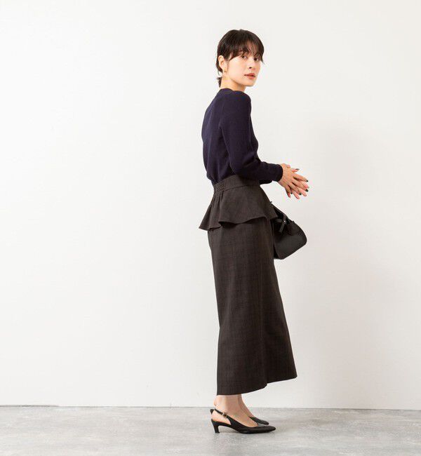 NOLLEY'S「ウォッシャブルペプラムタイトミディスカート」|タイト|