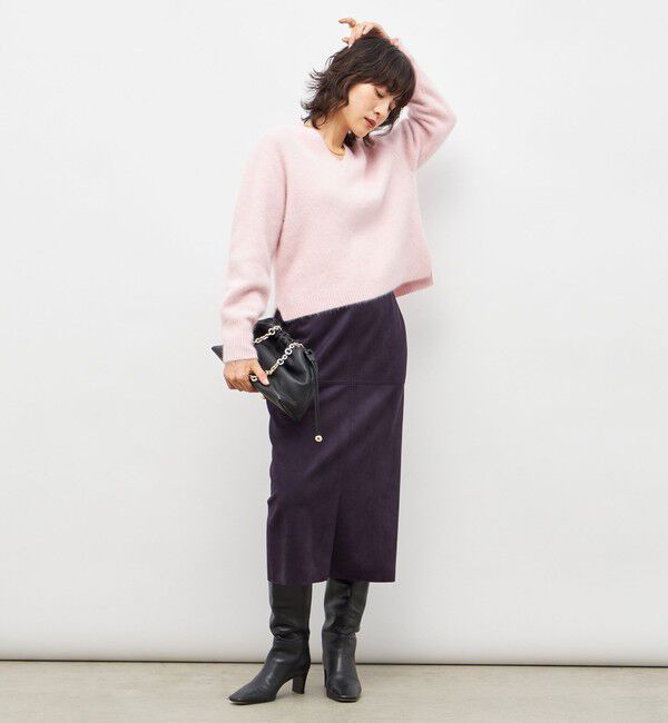 NOLLEY'S「《手洗い可能》ヘアリーストレッチVネックプルオーバーニット」|ニット・セーター|