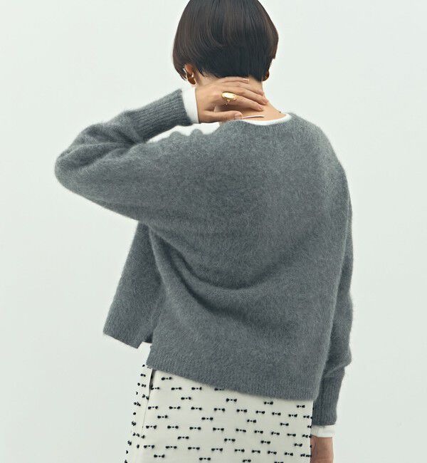 NOLLEY'S「《手洗い可能》ヘアリーストレッチVネックプルオーバーニット」|ニット・セーター|