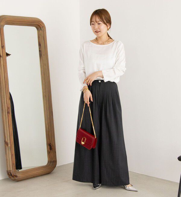 NOLLEY'S「◇【WEB限定】ウォッシャブルリラックスサテン長袖Ｔブラウス」|シャツ・ブラウス|