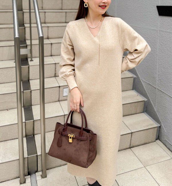 NOLLEY'S sophi「◇【WEB限定】ウォッシャブルラメ総針Vネックコクーンワンピース」|ワンピース|