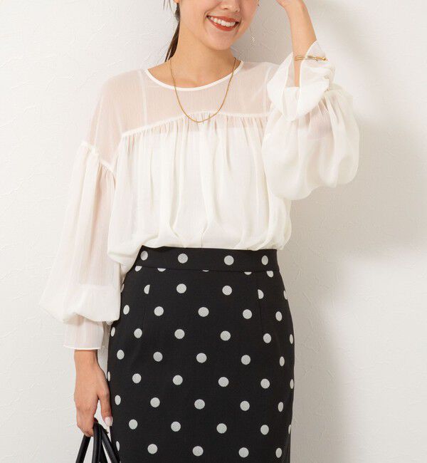 NOLLEY'S「ウォッシャブル楊柳ギャザーブラウス」|シャツ・ブラウス|