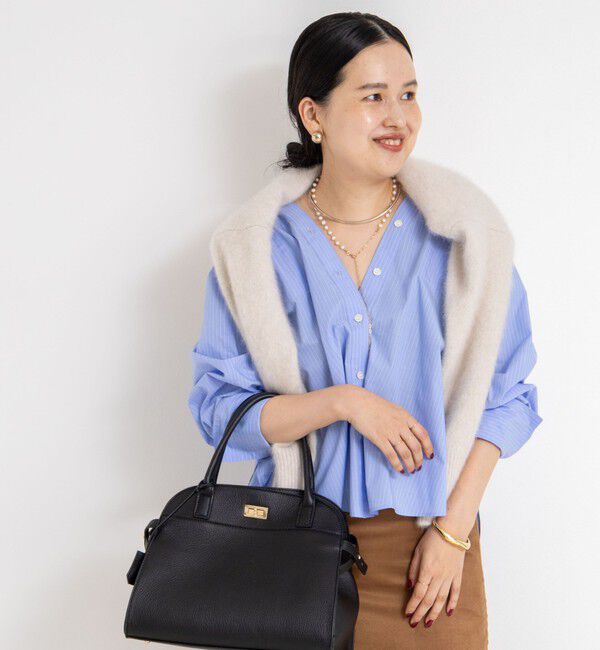 NOLLEY'S sophi「ウォッシャブルタイプライターVネック2WAYシャツ」|シャツ・ブラウス|