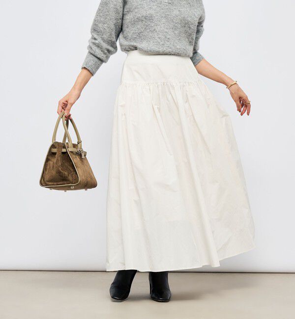 NOLLEY'S sophi「ウォッシャブルメモリータフタロングスカート」|スカート|オフホワイト