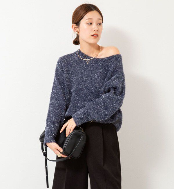 NOLLEY'S「《手洗い可能》ラメシャギープルオーバー」|ニット・セーター|