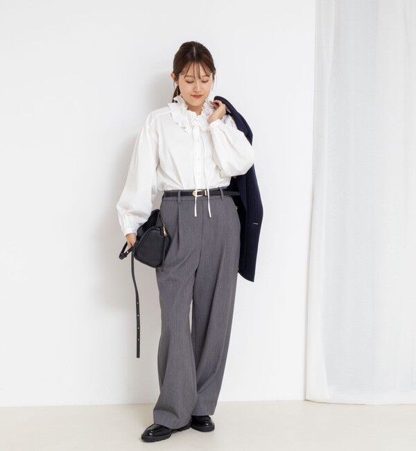 NOLLEY'S「ウォッシャブル襟フリルブラウス」|シャツ・ブラウス|