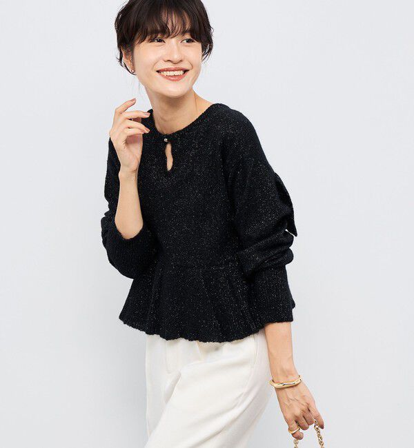 NOLLEY'S「2WAYラメモヘヤラッフルプルオーバー」|ニット・セーター|