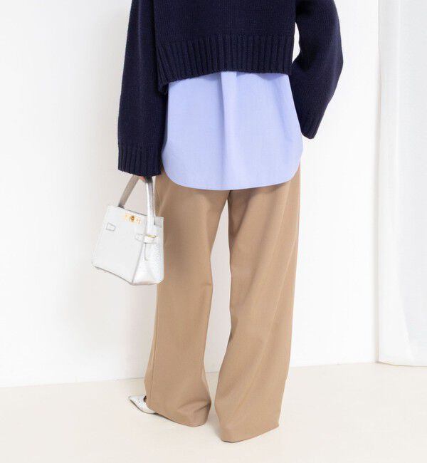 NOLLEY'S sophi「《セットアップ対応》ウォッシャブルウール混ツイルハイウエストワイドパンツ」|その他|