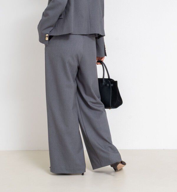 NOLLEY'S sophi「《セットアップ対応》ウォッシャブルウール混ツイルハイウエストワイドパンツ」|その他|