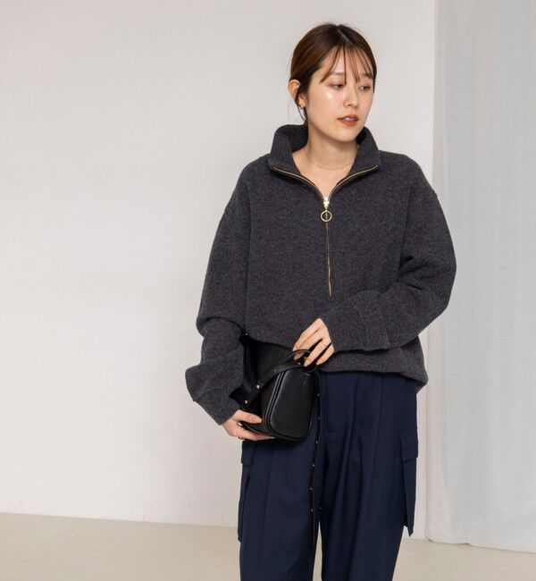 Rie Miller「《手洗い可能》ハーフZIPプルオーバー」|ニット・セーター|