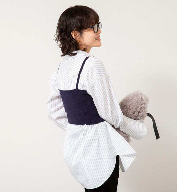 NOLLEY'S sophi「《手洗い可能》モヘヤ混片畦ビスチェ」|ニット・セーター|