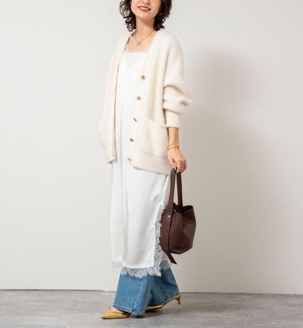 NOLLEY'S sophi「ウォッシャブルトリミングレースサテンキャミワンピース」|ワンピース|