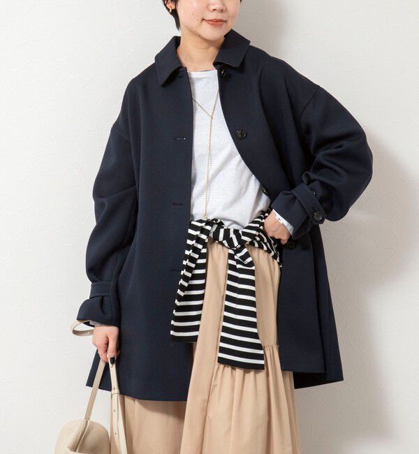 NOLLEY'S「ウォッシャブルトリプルクロス3WAYステンカラーコート」|ステンカラーコート|ネイビー