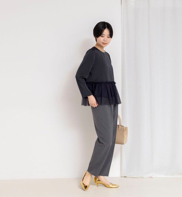 NOLLEY'S「ウォッシャブルオトナサテンペプラムブラウス」|シャツ・ブラウス|