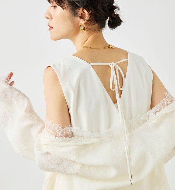 NOLLEY'S sophi「ウォッシャブルレーストリミングオーガンジーブラウス」|シャツ・ブラウス|