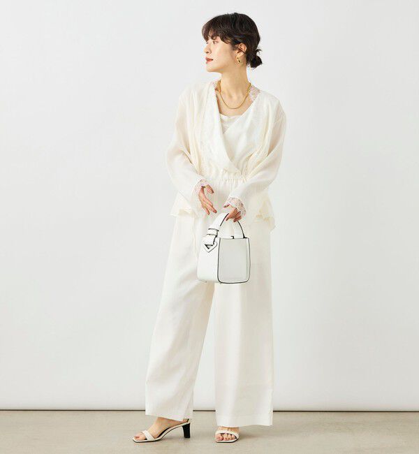 NOLLEY'S sophi「ウォッシャブルレーストリミングオーガンジーブラウス」|シャツ・ブラウス|