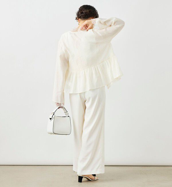 NOLLEY'S sophi「ウォッシャブルレーストリミングオーガンジーブラウス」|シャツ・ブラウス|