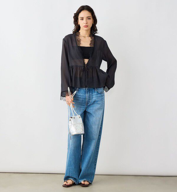 NOLLEY'S sophi「ウォッシャブルレーストリミングオーガンジーブラウス」|シャツ・ブラウス|