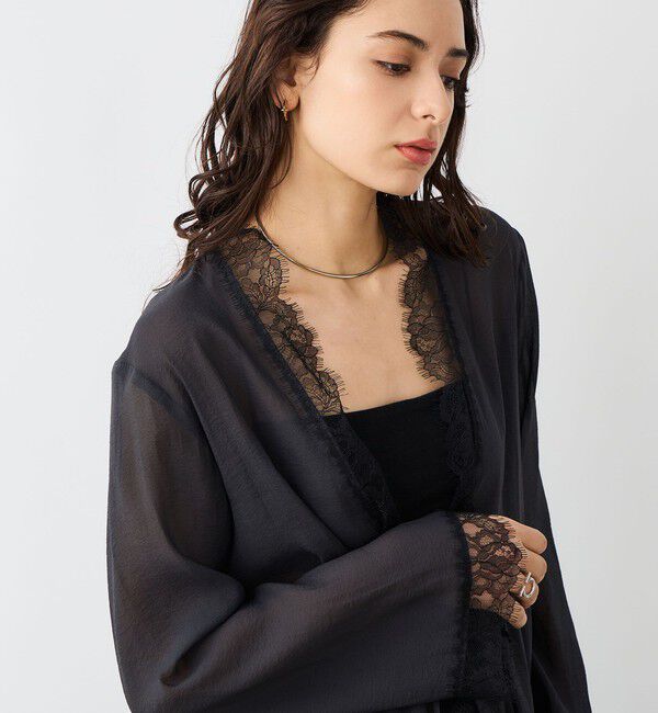 NOLLEY'S sophi「ウォッシャブルレーストリミングオーガンジーブラウス」|シャツ・ブラウス|