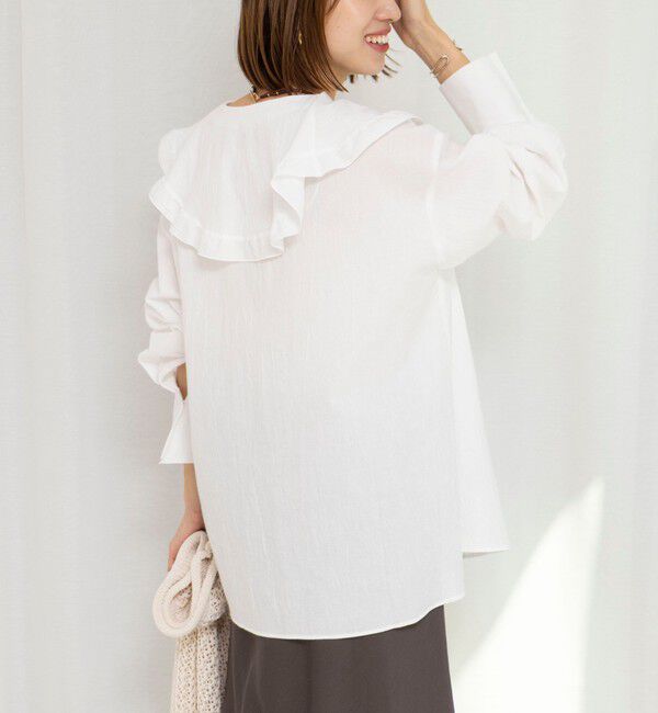 NOLLEY'S「ウォッシャブルラッフルカラーブラウス」|シャツ・ブラウス|