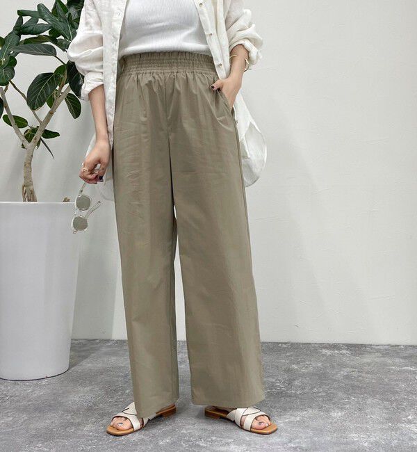 fredy emue「綿ナイロンストレッチセミワイドパンツ」|チノ|