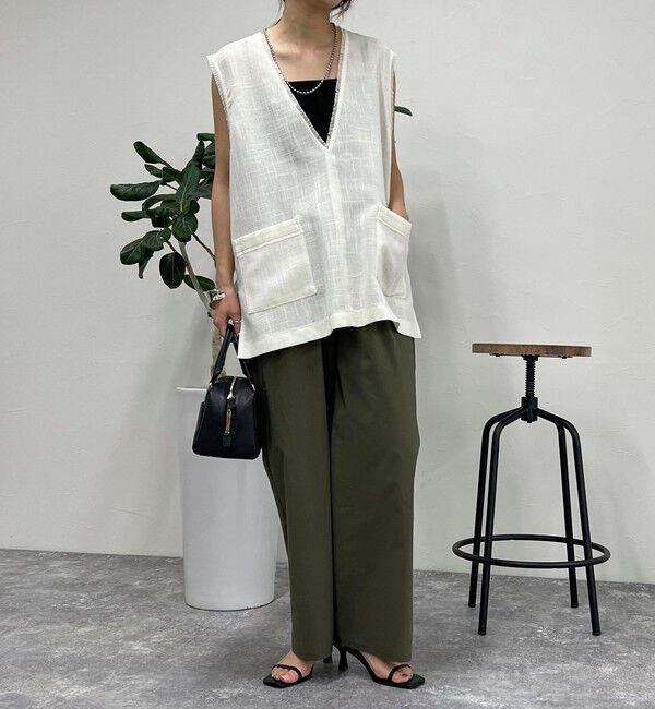 fredy emue「綿ナイロンストレッチセミワイドパンツ」|チノ|