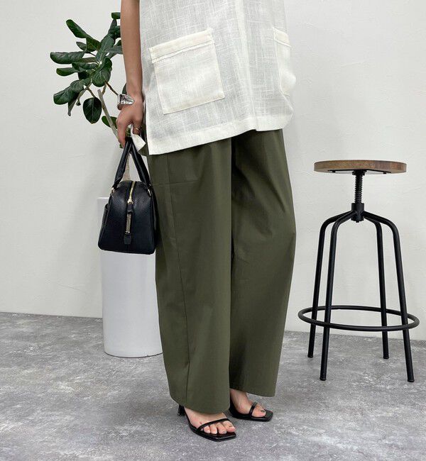 fredy emue「綿ナイロンストレッチセミワイドパンツ」|チノ|