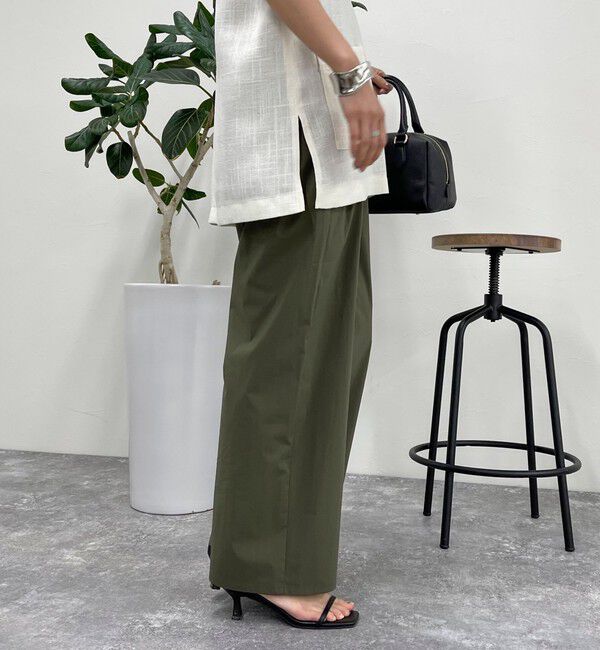 fredy emue「綿ナイロンストレッチセミワイドパンツ」|チノ|