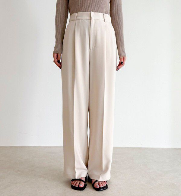 fredy emue「【人気商品の新型】とろみwarmタックスラックス」|スラックス|