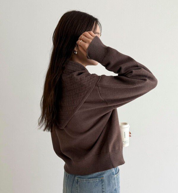 fredy emue「ニットシャツカーディガン バブーシュカ付き」|ニット・セーター|