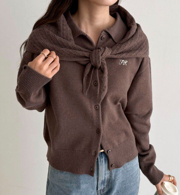 fredy emue「ニットシャツカーディガン バブーシュカ付き」|ニット・セーター|