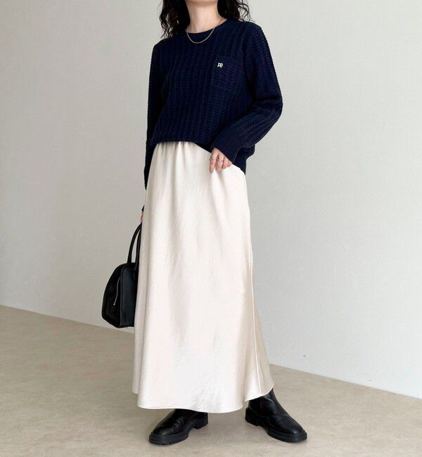 fredy emue「FR刺繍ケーブル柄ちびポケニットプルオーバー」|ニット・セーター|