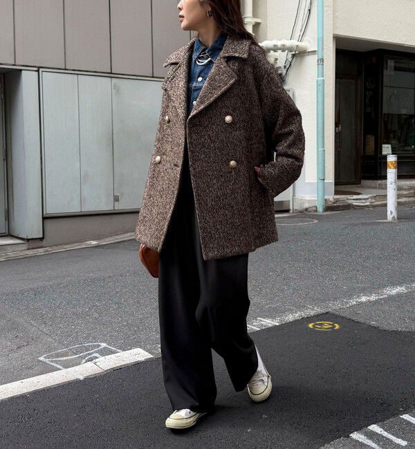 fredy emue「【リバイバル/新色追加】ウール混ミドル丈Pコート」|ピーコート|