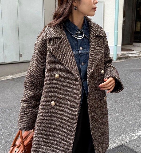 fredy emue「【リバイバル/新色追加】ウール混ミドル丈Pコート」|ピーコート|