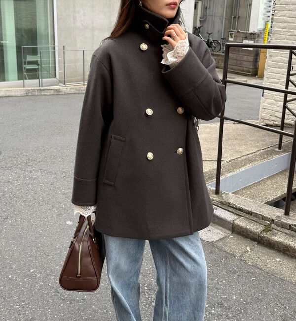 fredy emue「【リバイバル/新色追加】ウール混ミドル丈Pコート」|ピーコート|