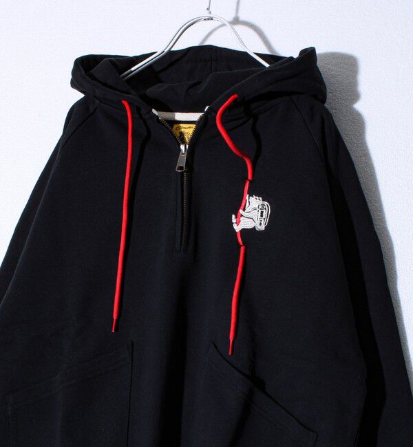 FREDY MAC「【COBMASTER/コブマスター】ギミック刺繍 裏毛ハーフジッププルオーバーパーカー」|パーカー|