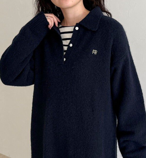 fredy emue「FR刺繍衿付きニットワンピース」|ワンピース|
