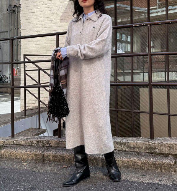 fredy emue「FR刺繍衿付きニットワンピース」|ワンピース|