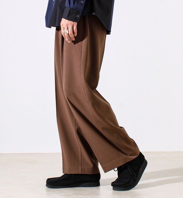 GLOSTER「【セットアップ対応】ウールライクワイドパンツ」|チノ|