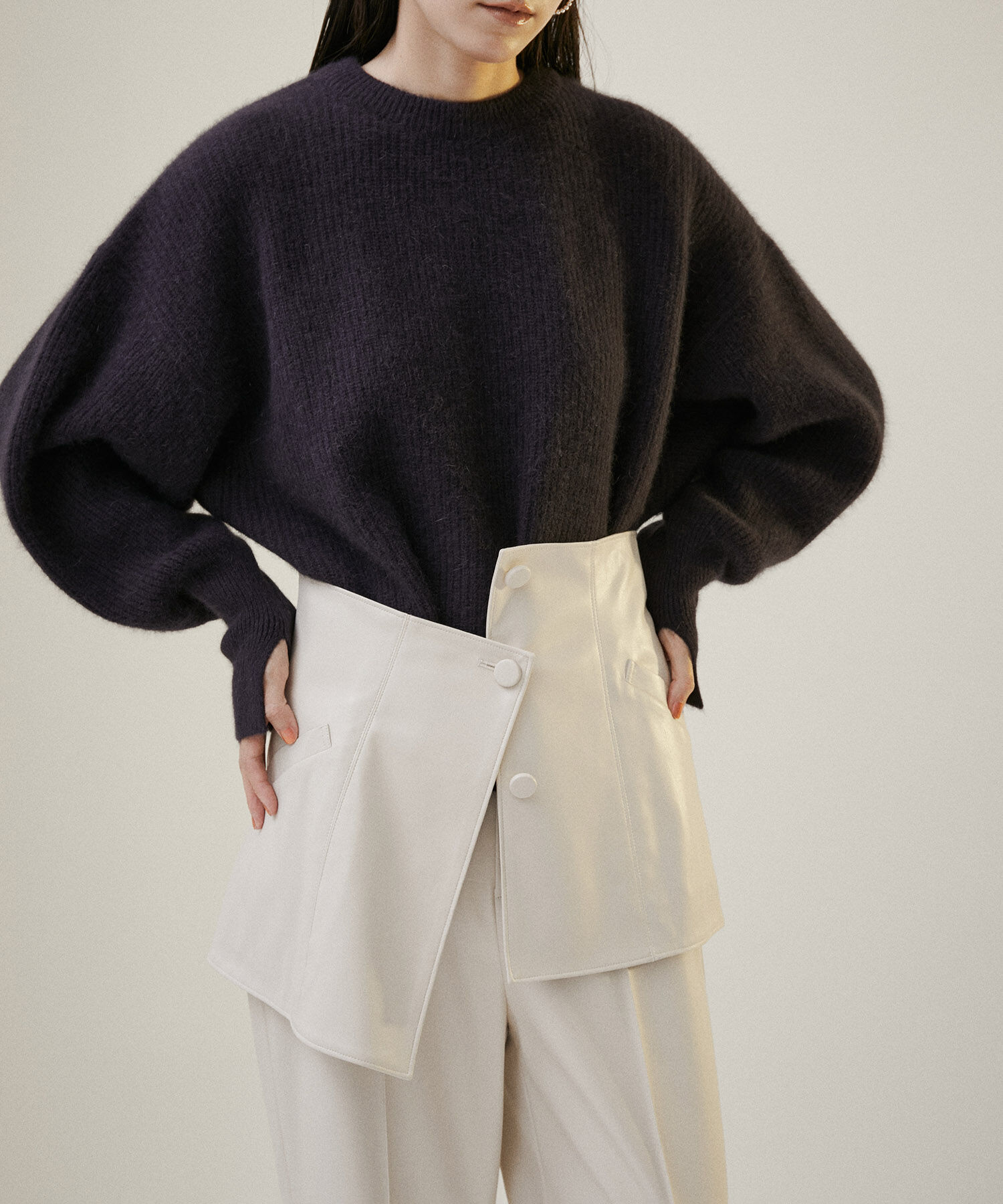 SALON adam et rope'「フェイクレザービスチェ【セットアップ対応】」|チューブトップ|オフホワイト(15)