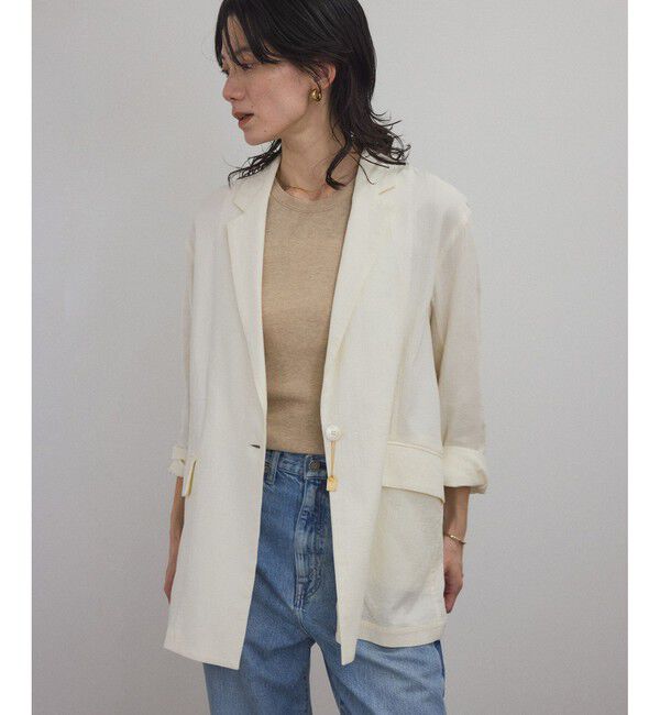 SALON adam et rope'「オーガニックコットンダブルガーゼジャケット［洗える］」|テーラードジャケット|