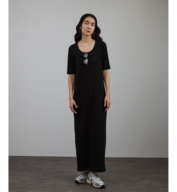 SALON adam et rope'「［UVケア］プリマベールファームリーリブワンピース」|ワンピース|ブラック(01)