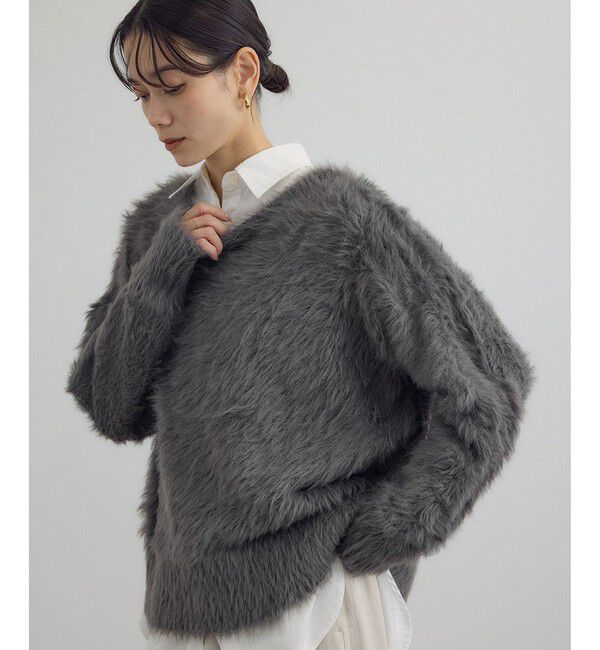 SALON adam et rope'「【WEB限定】ウォッシャブル前後2WAYシャギーニットプルオーバー」|ニット・セーター|